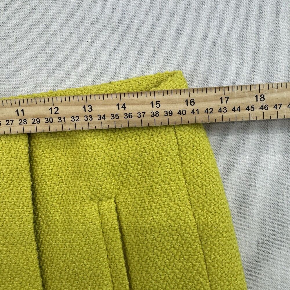 Diane Von Furstenberg Yellow Coated Raffia Elley Mini Skirt Size 6 - Picture 5 of 10